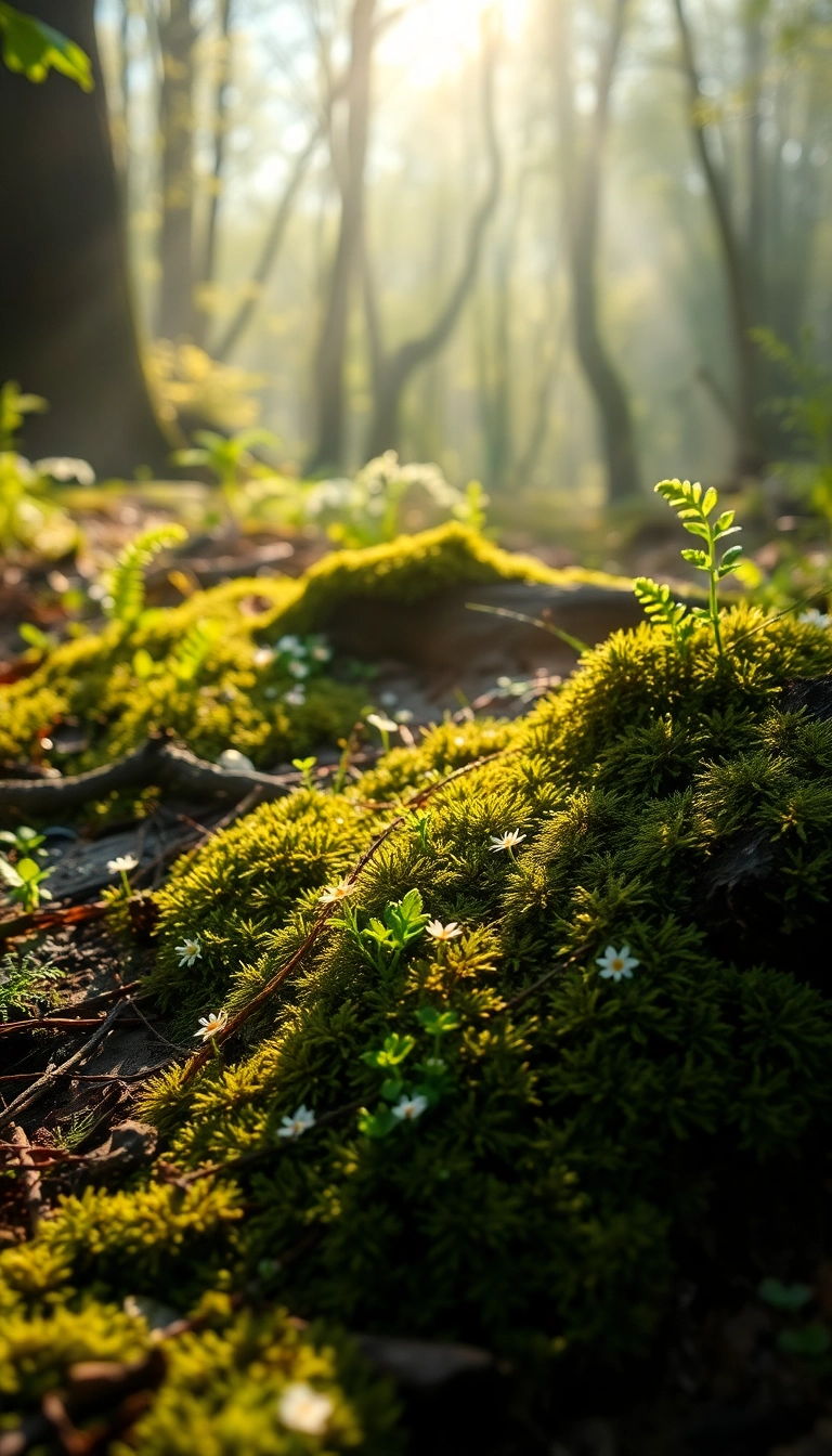 HD iPhone AI Spring Forest Floor Luxurious Wallpaper